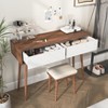 NicBex Console Table with 2 Carved Panel Drawers,Entryway Table with Handle Free Design,Modern Couch Table for Living Room,Natural - 4 of 4