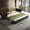 Whisen King Size Cloud Bed Frame, Chenille Upholstered Bed with Oversized Padded Movable Headboard, Round Corner - 2 of 4