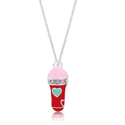 Chanteur Hypoallergenic Kids Jewelry Accessories Mic Enamel Crystal White Gold Palladium Plating Necklace Pendant