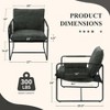 Kuamsinova Modern Minimalist Accent Chair with Side Pockets,Plush Chenille Armchair for Living Room,Removable Cushion,300lbs Capacity - 3 of 4