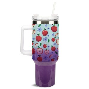100 North Sweet Red Apples & Blue Flowers 40 oz. Stainless Steel, Large Water Bottle Coffee Mug, Spill & Leak Resistant, Thermal Travel Tumbler with - 1 of 1