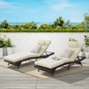 Outdoor Chaise Lounge Chair Set of 2, Wicker Reclining Lounge with Adjustable Backrest & Cushion, Sunbathing Chair for Patio Pool Garden - 2 of 4