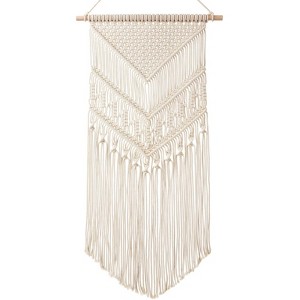 Aoibox Handcrafted Macrame Wall Hanging, Cotton Woven Boho Tapestry Decor for Bedroom, Nursery, Living Room, 17" W x 33" L - 1 of 4