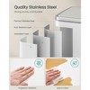 13-Gallon Stainless Steel Trash Bin with Soft-Close Lid & Removable Inner Bucket ¨C Includes 15 Liners, Easy-Grip Handles, Cloud White - 4 of 4