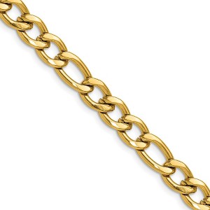 Chisel Stainless Steel Polished Yellow IP-plated 7.5mm 20" Figaro Chain Necklace - 1 of 4