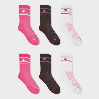 Champion All Sport Performance Crew Socks 3pk - Pink Assorted