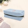 Unique Bargains Corduroy Rectangular Letter Makeup Bag Sky Blue 1 Pc - 3 of 4