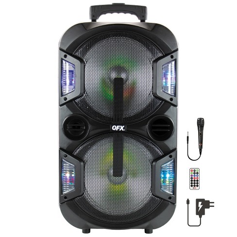 Pyle PPHP844B 400 Watts Portable Indoor Outdoor Bluetooth Speaker System  with Rechargeable Battery and Flashing Party Lights