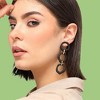 SOHI Women's Black  Circular Hollow Drop Earrings - 3 of 3