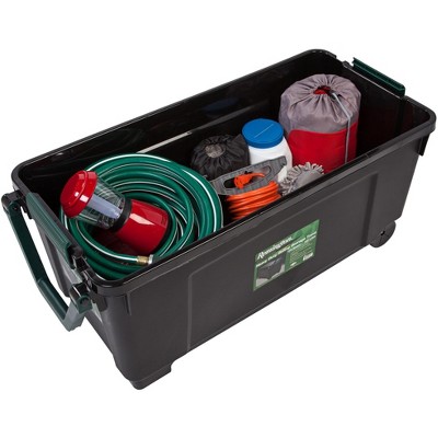 Remington 42 Gal Black Plastic Rolling Storage Trunk with Handle