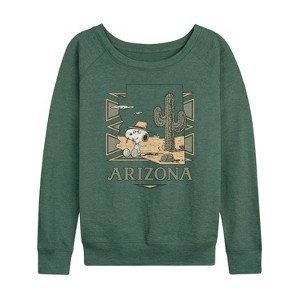 Women's - Peanuts - Spike Arizona Lightweight French Terry Wide Neck Long Sleeve Shirt - 1 of 4