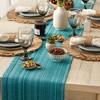 Design Imports  Variegated Fringe Table Runner, Teal, 13X72" - 4 of 4