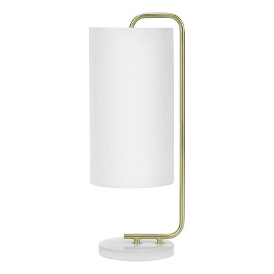 Monarch Specialties Lighting 20inchH Table Lamp White Marble Ivory / Cream Shade Contemporary