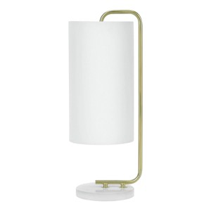 Monarch Specialties Lighting 20inchH Table Lamp White Marble Ivory / Cream Shade Contemporary - 1 of 3