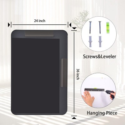 36"x24" Rectangular Silver Aluminum Wall Mirror with Rounded Corners
