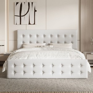 Bed Frame with 4 Drawers,Bed Frame with Headboard and Footboard,Bed Frame with Under Bed Storage, Easy Assembly, No Box Spring Needed - 1 of 4