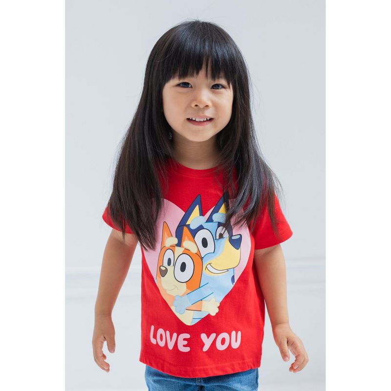 Bluey Bingo Valentines Day July 4th Halloween Christmas Birthday T-Shirt Toddler to Big Kid, 3 of 5