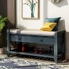 39''L Entry Bench with Storage, Shoes Bench with Padded Cushion Carrying Capacity 220Lbs - 2 of 4