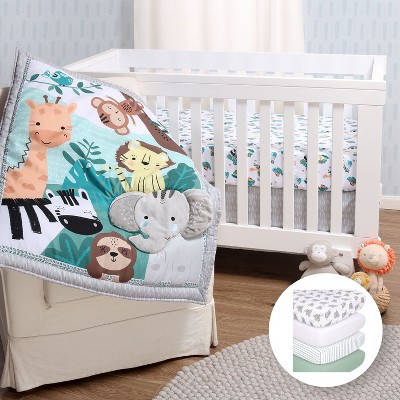 The Peanutshell Safari Adventures Crib Bedding Set, 3pc to 12 Pc, Safari Animals