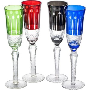 The Wine Savant Venetian Italian Colored Cocktail Glasses, Beautiful Colored Design & Perfect for All Celebrations - 4 pk - 1 of 4