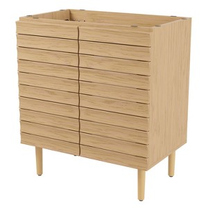 JONATHAN Y VAN1000 Aubert 20 in. W x 18 in. D x 33 in. H Thick Linear Slat Modern 2-Shelf Bath Vanity Cabinet Only (Sink Basin not Included) - 1 of 4