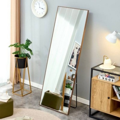 Stylish Wood Full-Length Mirror: Dressing, Bedroom, Porch, Store Decor - Standalone/Wall Mount