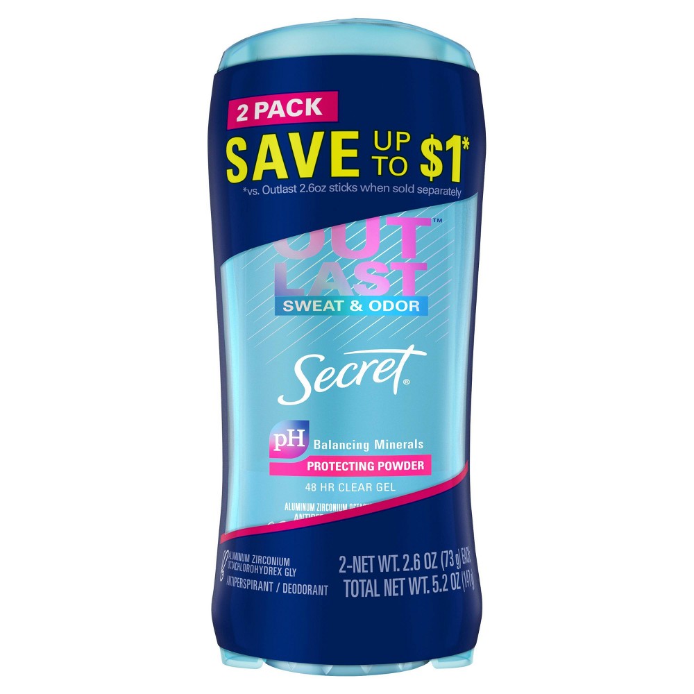 Photos - Deodorant Secret Outlast Clear Gel Antiperspirant , Protecting Powder - 2.6 