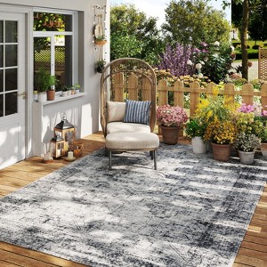 5x7 Washable Vintage Area Rug, Thin Distressed Non-Slip Carpet for Living Room Bedroom, Kitchen Dining Room Decor - 1 of 4