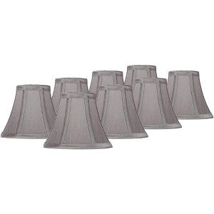 Springcrest Set of 8 Bell Chip Chandelier Lamp Shades Pewter Gray Small 3" Top x 6" Bottom x 5" High Candelabra Clip-On Fitting - 1 of 4