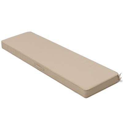Crestlive Products Outdoor Bench Cushion with Ties Water Resistant Fabric Durable Thicken Memory Foam for Loveseat Couch Porch Swing
