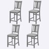 MAYEERTY Set of 4 Wooden Counter Height Chairs, Padded Upholstered Seat, Dining Room Kitchen, Gray - 3 of 4