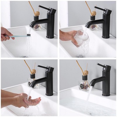 Oil Rubbed Bronze Single Handle Bathroom Faucet with Deck Plate