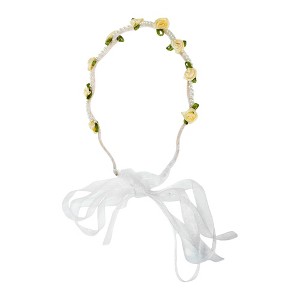 Unique Bargains Women's Faux Pearl Ribbon Headband 1 Pc - 1 of 4