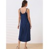 Allegra K Women's V Neck Solid Soft Spaghetti Strap Cami Lounge Nightdress - 4 of 4