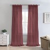Habitat 100% Polyester Paloma Sheer Broomstick Crushed Solid Dual Header Curtain Panel Burgundy - 2 of 4