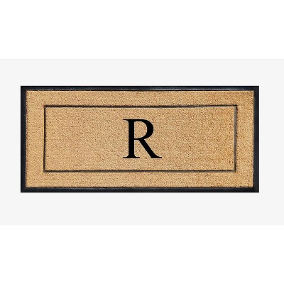A1HC Natural Coir and Rubber Backing Monogrammed Door Mat, Anti-Shed Entry Doormat