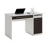 Vynxaria Modern Computer Desk - Gray/Neutral White Finish, Flip-Down Panel, Slide-Out Keyboard Tray, CPU Storage, Adjustable Shelf - 3 of 4