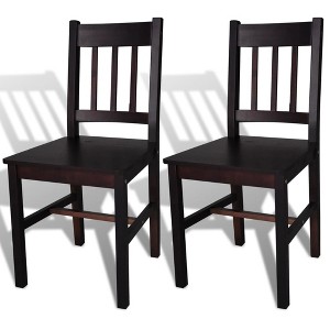 CLIHOME Modern Minimalist Dining Chair with Retro Design of Solid Pine Wood, Comfortable Restaurant Backrest Chair(Set of 2) - 1 of 4
