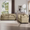 Modern Corduroy Fabric 2-Piece Living Room Sofa Set, Two 2-Seater Sofas with Deep Seats and 8 Cushions - 3 of 4