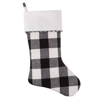 2pk 20in HangRight Buffalo Check Christmas Stocking Black/White - Haute Decor