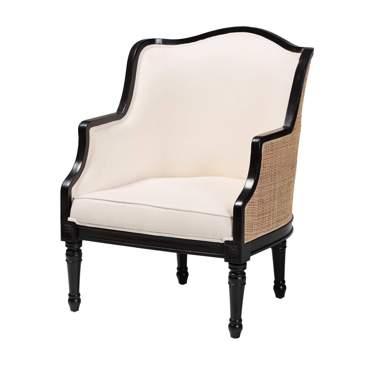 bali & pari Elizette Fabric and Wood Accent Chair - thumbnail 2