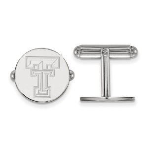 Black Bow Jewelry Sterling Silver Texas Tech Red Raiders NCAA Cuff Links - 1 of 3