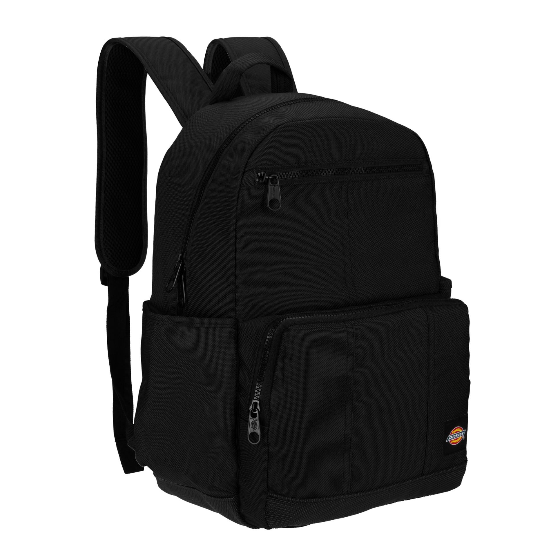 Dickies 17.5" Water Resistant Backpack with Classic Logo, Casual Daypack for Travel Work School, Fits 15.6 Inch Notebook (Black)