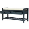 NicBex Storage Bench with  Cushioned Seat ,Classic Shoe Bench with Drawers for Living Room,Entryway - 4 of 4
