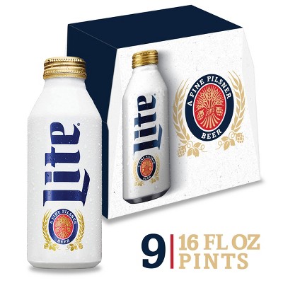 Miller Lite Beer - 9pk/16 fl oz Aluminum Bottles : Target