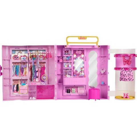 Barbie Deluxe Style Fashion Closet Playset 25+ Accs Wardrobe Clothes Set