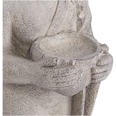 Gray Faux Stone Standing Buddha Zen Garden Statue