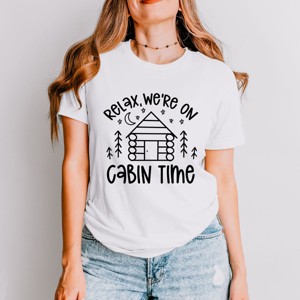 Simply Sage Market We're On Cabin Time Short Sleeve Tee - XL - White - 1 of 4