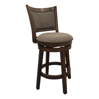 Carolina Living Beckett Upholstered Swivel Seat Barstool - Set of 2 - Gotham Grey - Grey Upholstery