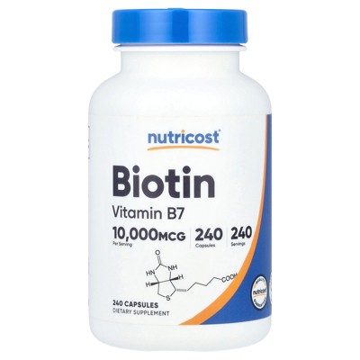 Nutricost Biotin, 10,000 mcg, 240 Capsules